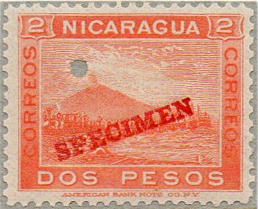 timbres-poste sellos postales stamps Nicaragua Momotombo Volcano & Train 1900